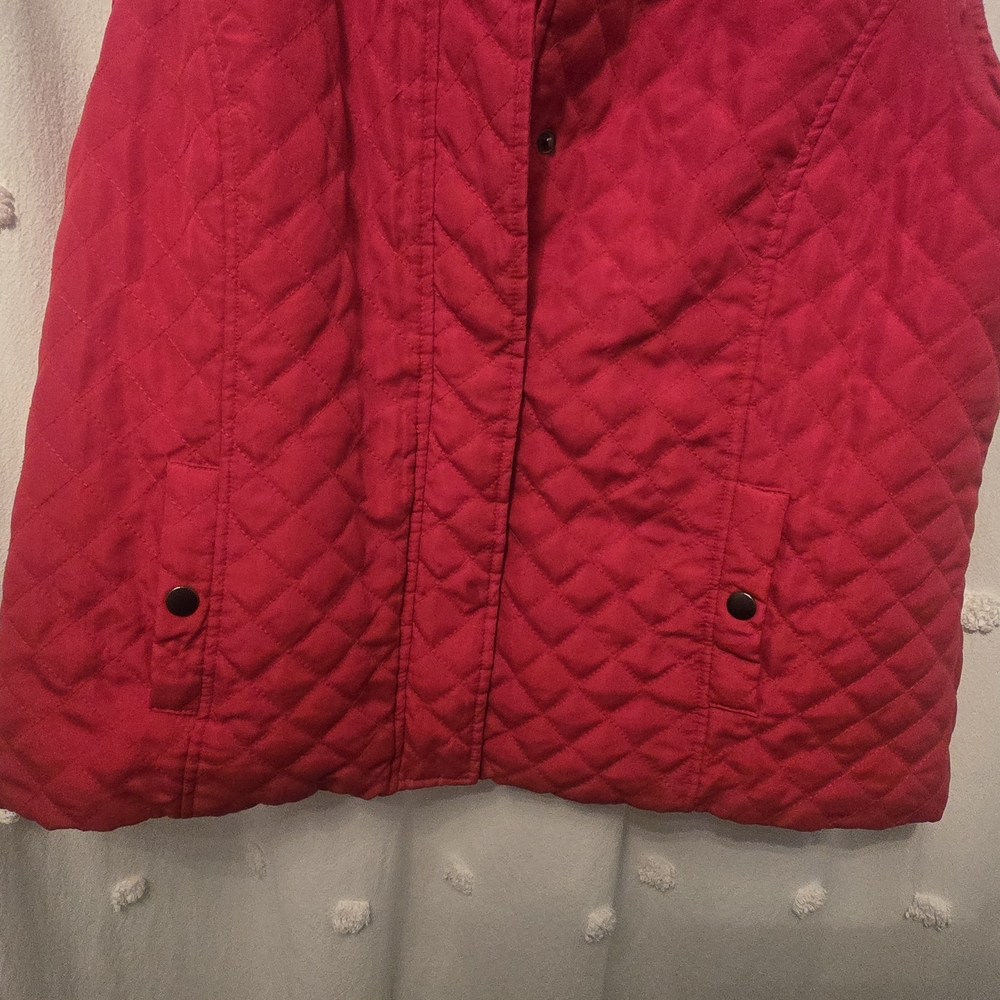 Christopher & Banks Vibrant Red Quilted Vest - Picture 3 of 4